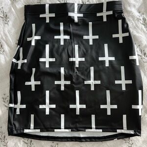 Black Milk Cross of St Peter bodycon mini skirt -XS